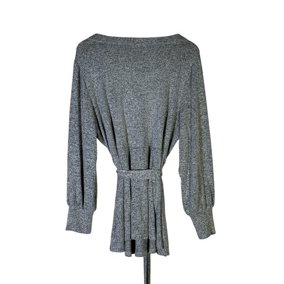 Lane Bryant Tie Waist Knit Sweater Womens 18/20 Gray Stretch Classic - Picture 6 of 9